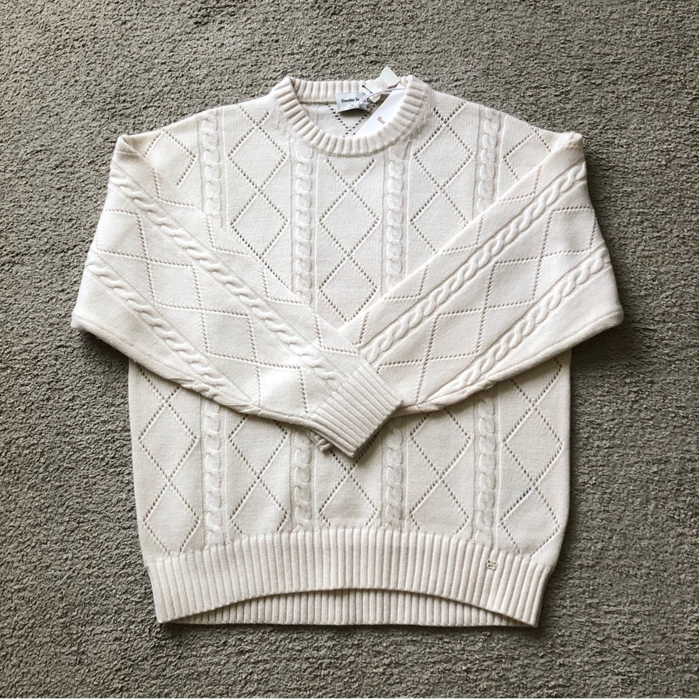 Sunday Best Merino Wool Blend Crewneck Sweater.NWT.